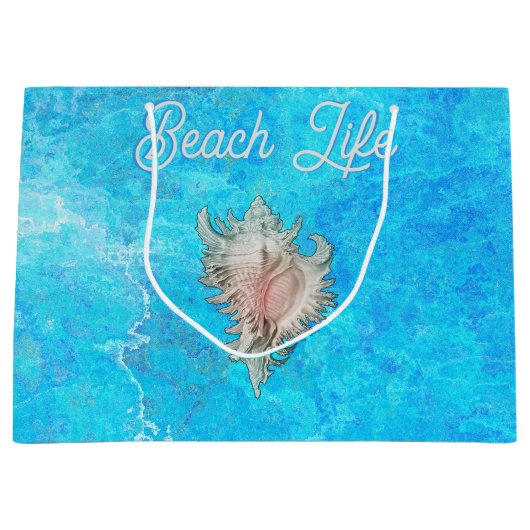 Conch Shell "Beach Life" Groot Cadeauzakje (Voorkant)