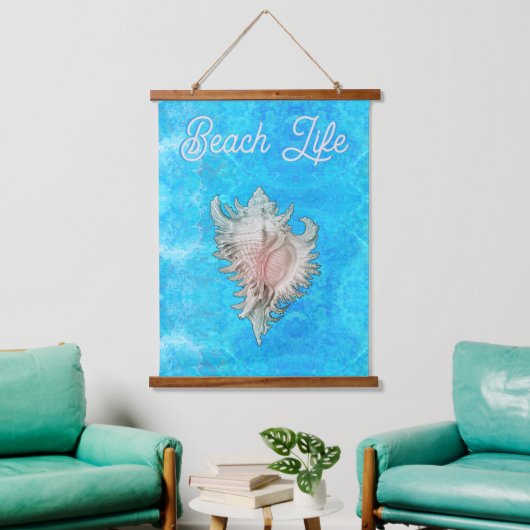 Conch Shell "Beach Life" Hangend Wandkleed (Woonkamer)