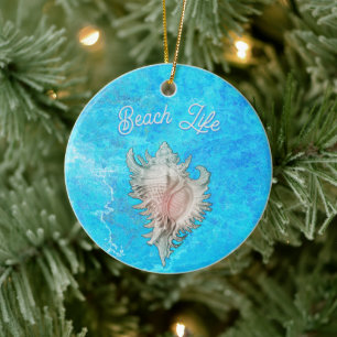 Conch Shell "Beach Life" Keramisch Ornament