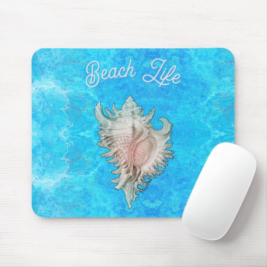 Conch Shell "Beach Life" Muismat (Met muis)