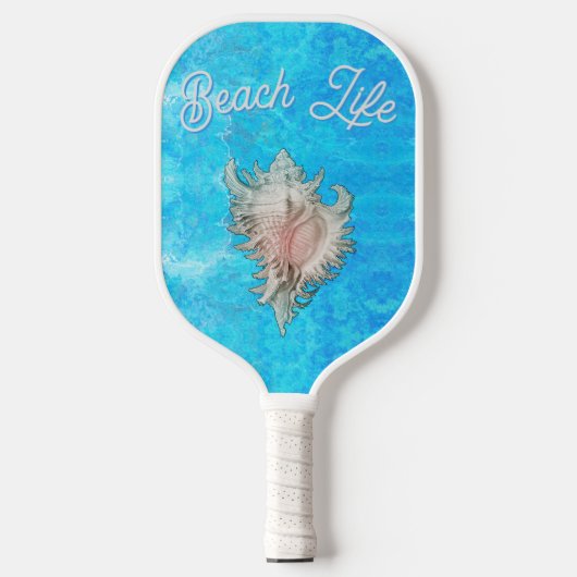 Conch Shell "Beach Life" Pickleball Paddle (Voorkant)