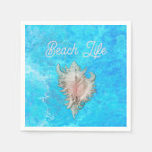 Conch Shell "Beach Life" Servet (Voorkant)