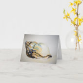 Conch Shell - Blank Wenskaart Kaart (Gele Bloem)