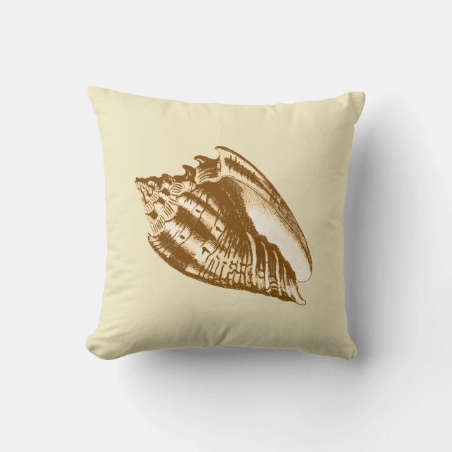 Conch Shell - bruin en beige Kussen (Voorkant)