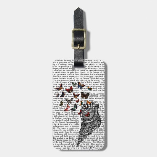 Conch Shell en Butterflies 2 Bagagelabel (Voorkant verticaal)