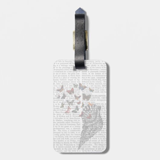 Conch Shell en Butterflies 2 Bagagelabel (Achterkant verticaal)
