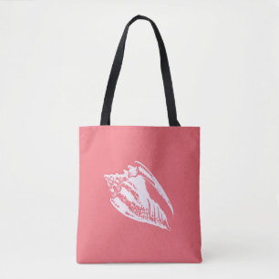 Conch Shell - koraalroze en wit Draagtas