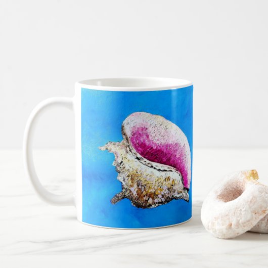 Conch Shell-Mok Koffiemok (Met donut)