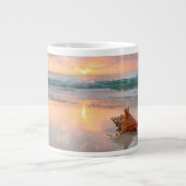 Conch Shell op de Beach | Jamaica Extra Grote Beker (Voorkant)