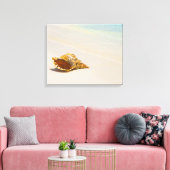Conch Shell op strand 3 Canvas Afdruk (Insitu (Woonkamer))
