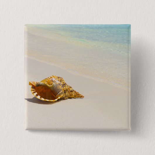 Conch Shell op strand 3 Vierkante Button 5,1 Cm (Voorkant)
