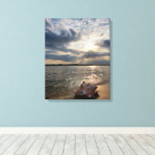Conch Shell op strand | St. Augustinus, Fl Canvas Afdruk (Insitu (Houten vloer))