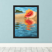 Conch Shell Reflection Beach Canvas Afdruk (Insitu (Houten vloer))
