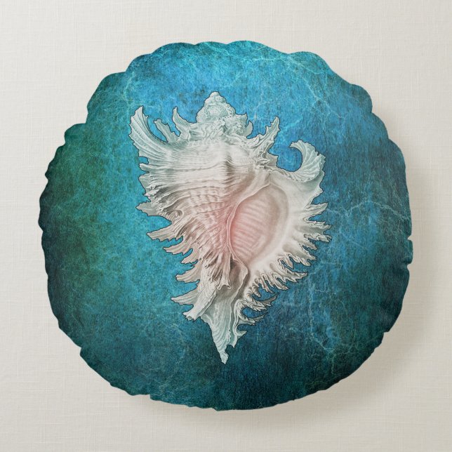 Conch Shell Rond Kussen (Voorkant)
