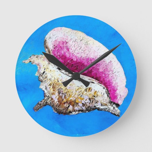 Conch Shell ronde wandklok Klok (Voorkant)