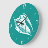 Conch Shell - turquoise en white Grote Klok (Hoek)