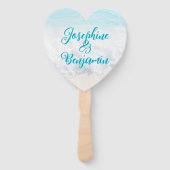 Conch Shells hartvormige bruiloft fans Handwaaier (Voorkant)