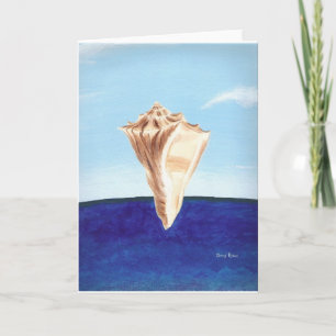 Conch zee shell en oceaan schilderen, wenskaarten kaart