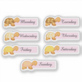 Concha Brood Dagen van de Week Turtles Sticker (Voorkant)