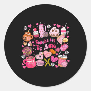 Concha See Te Amo Mexicaanse Valentijn voor mannen Ronde Sticker