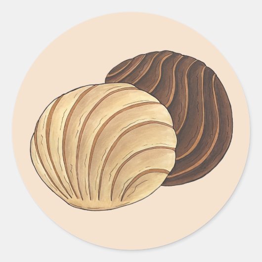 Conchas Mexicaanse Pan Dulce Zoet Brood Panadería Ronde Sticker (Voorkant)