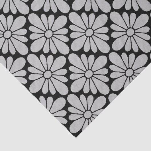 Concho Flower Pattern Grey Tissuepapier (Detail)