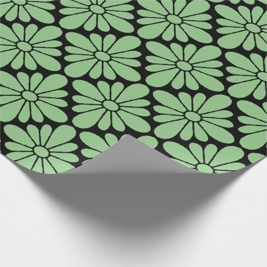 Concho Flower Pattern Light Green Cadeaupapier (Hoek)