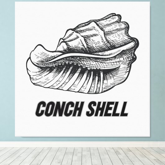 Conchshell ontwerp canvas afdruk (Insitu (Houten vloer))