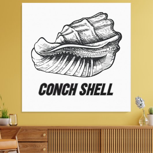 Conchshell ontwerp canvas afdruk (Insitu (Woonkamer))