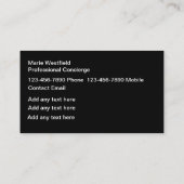 Concierge personnel classique Carte de visite haut (Dos)