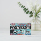 Concierge Pour Location Cartes de visite - Rouge B (Debout devant)