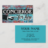 Concierge Pour Location Cartes de visite - Rouge B (Devant / Derrière)