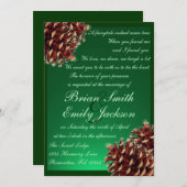 Concile de pin vert rustique invitations personnal (Devant / Derrière)