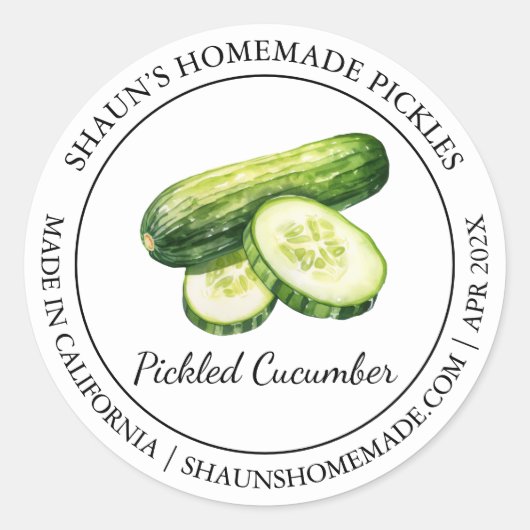 Concombre chassé étiquette moderne (Devant)