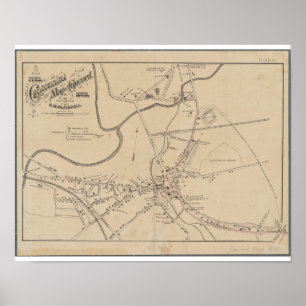 Concord MA Historical Map 1875 Poster