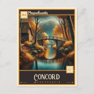 Concord, Massachusetts Antiek Briefkaart