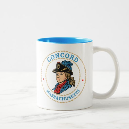 Concord Massachusetts Koloniaal Tweekleurige Koffiemok (Rechts)
