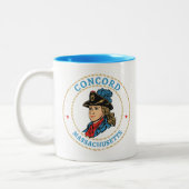 Concord Massachusetts Koloniaal Tweekleurige Koffiemok (Links)