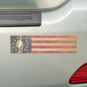 Concord Minuteman met First Americam Flag Bumpersticker (Op auto)