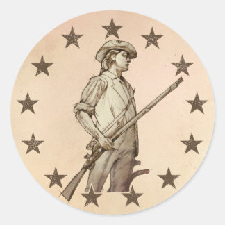 Concord Minuteman Ronde Sticker