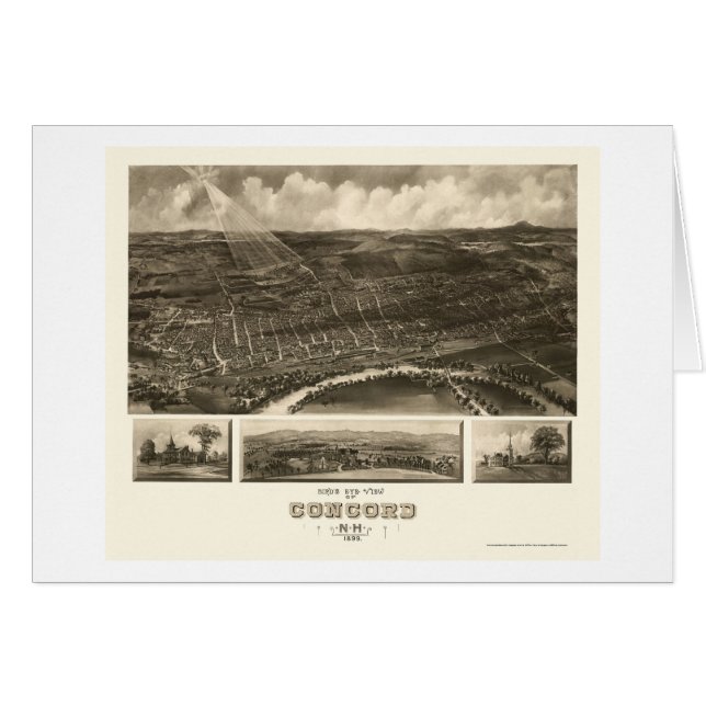 Concord, NH Panoramic Map - 1899 (Voorkant Horizontaal)