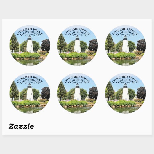 Concord Point Lighthouse, Maryland Round Stickers (Vel)