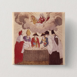 Concordaat tussen Napoleon en Paus Pius VII Vierkante Button 5,1 Cm