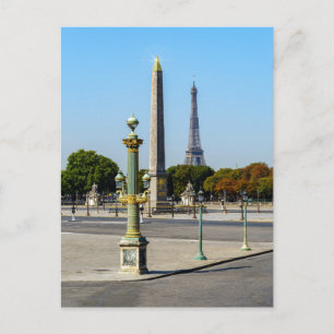 Concorde Luxor Obelisk en Eiffel Tower - Parijs Briefkaart