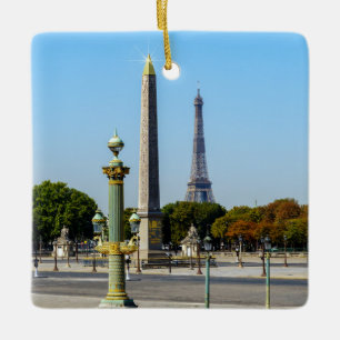 Concorde Luxor Obelisk en Eiffel Tower - Parijs Keramisch Ornament