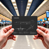 Concorde - Plannen voor vliegtuigblauwdruk PD Briefkaart