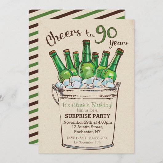 Concours à 90 ans Invitation d'anniversaire (Devant / Derrière)