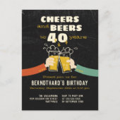 Concours Et Bières À 40 Ans Invitation Rétro (Devant)