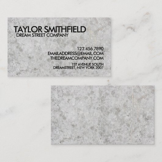 Concret moderne Carte de visite professionnel (Devant / Derrière)