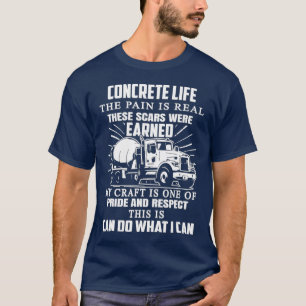 Concrete levensstandaard voor de bouw van graafmac t-shirt